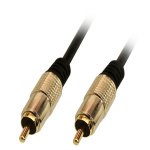 CBL COAX 10M Pro.fi.con black golden plated analog audio one channel subwoofer cable, άριστης ποιότητας καλώδιο αναλογικού σήματος με επίχρυσα αρσενικά φις RCA